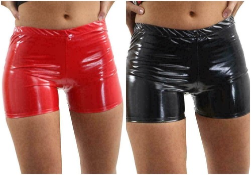 Women shorts pvc hot pants - shorts,