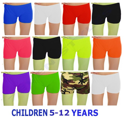 Girls neon hot pants stretchy - hot,