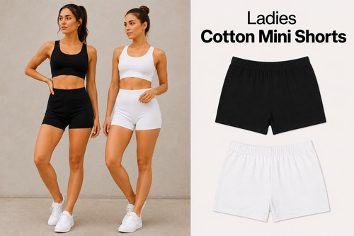 Ladies cotton mini shorts - ladies,