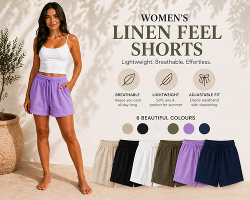 Ladies shorts womens - shorts, linen