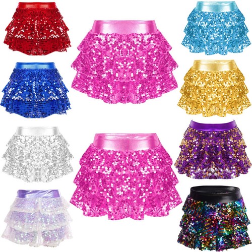 Girls shiny sequins skirted - sequins,